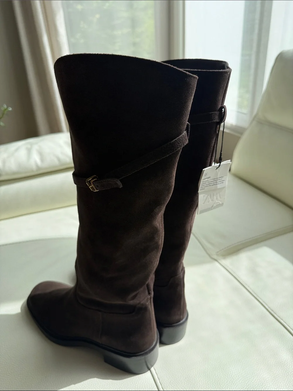 Zara Split Suede Riding Boots